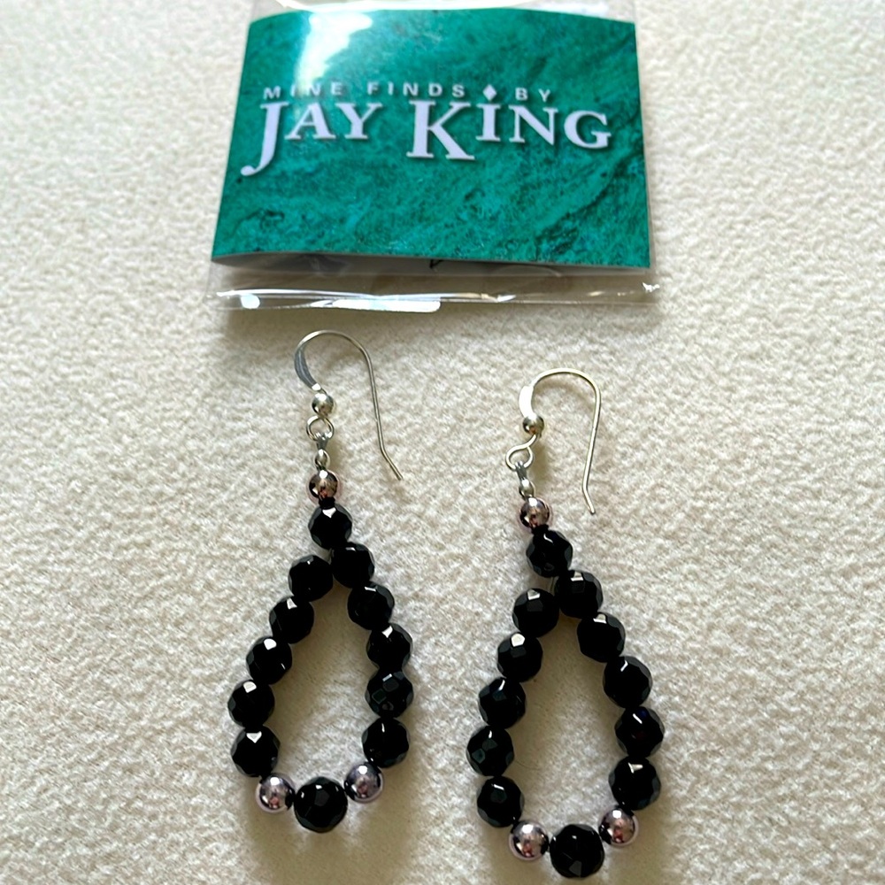 NWT Jay King Mine Finds Black Stones in Sterling Silver earrings